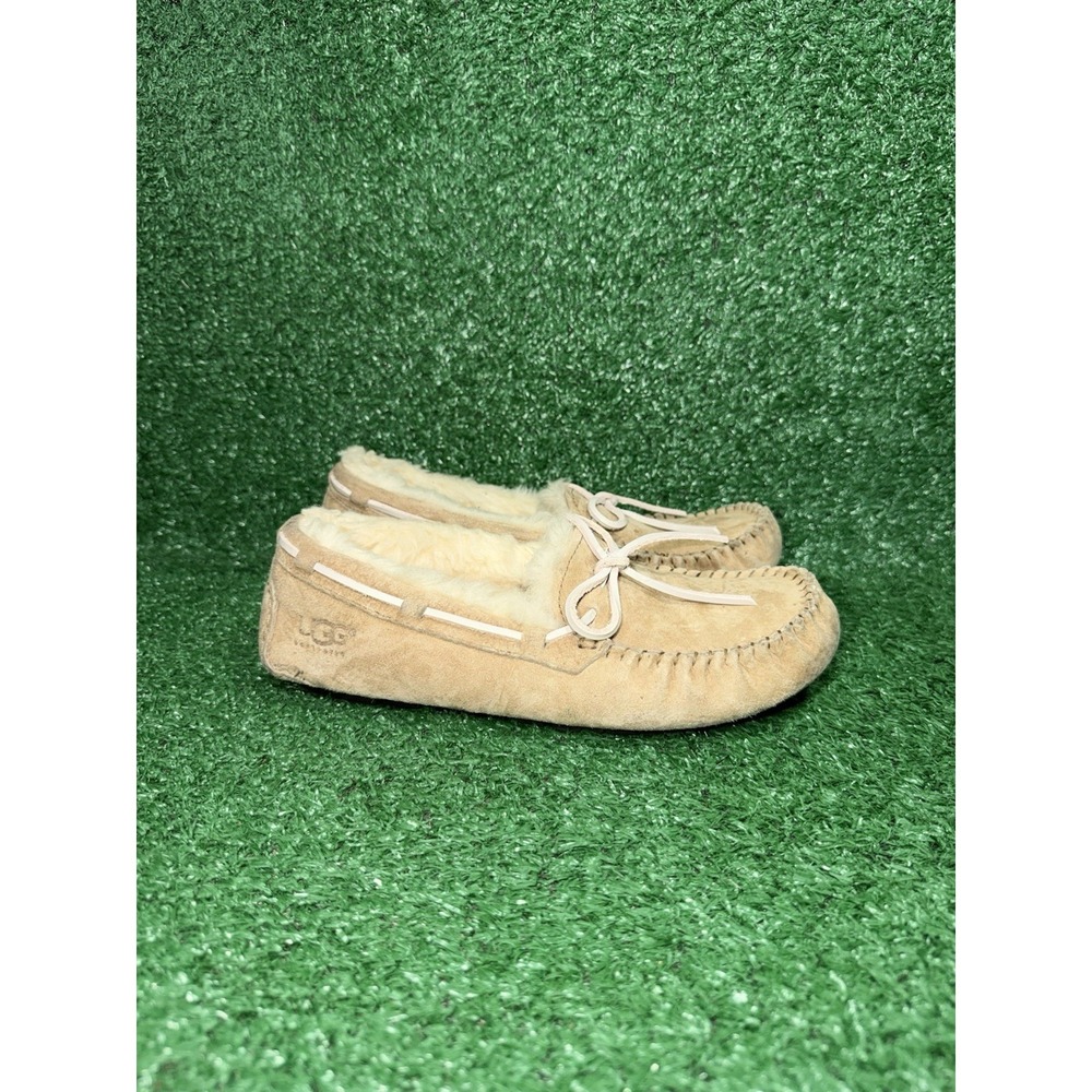 UGG Slippers Womens Size 6 Dakota Shearling Lined Brown Suede Comfort Slip On